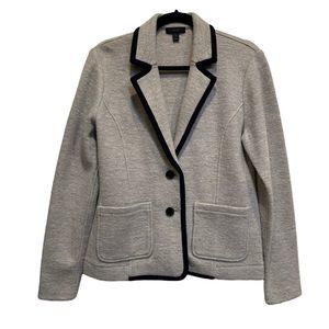 J. Crew Light Gray Blazer with Black Trim